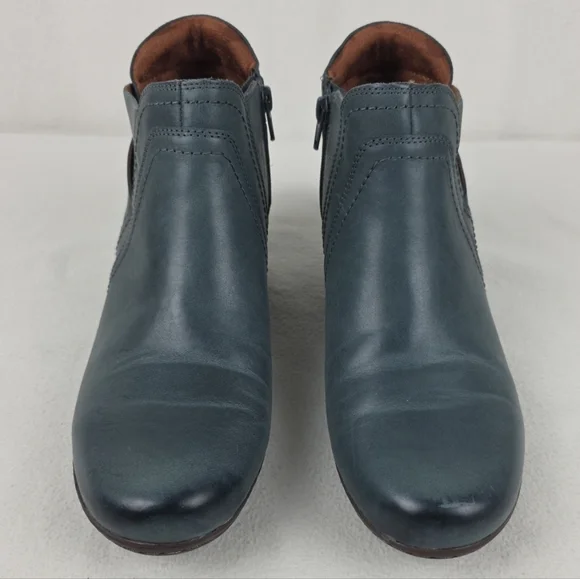 Cobb Hill Leather Ankle Booties Boots Womens 10 Blue Gray - Picture 6 of 15